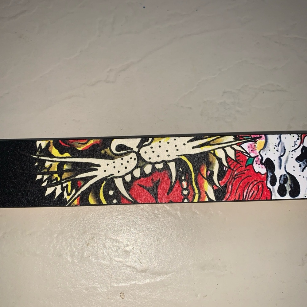 Ed Hardy Men's Reversible Belt Tattoo Dragon Skull Y2K Streetwear Size 42 - Picture 8 of 15